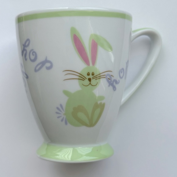 Starbucks Bunny Rabbit HOP 2007 Spring Pastel Footed Coffee Mug 7oz - Picture 4 of 11